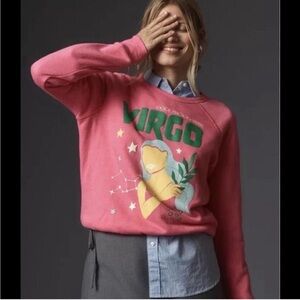 NWT Baby Pink Virgo Anthropologie Sweatshirt by Midnight Rider
